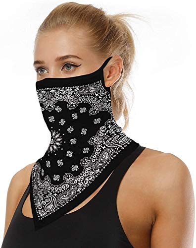 Unisex Bandana Face Mask Scarf Cycling UV Protection - Ear Loops Balaclava
