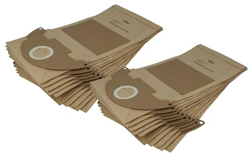 vhbw 20x Staubbeutel kompatibel mit Kärcher Mighty Vac 2000+ | NT181, Puzzi 90, K 3000 plus, A 2120 ME Staubsauger - 42,5cm x 24,8cm braun