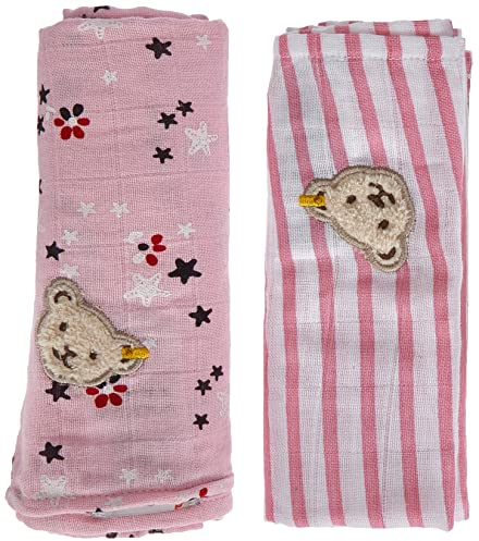 Steiff Baby - Mädchen Gazeble pakke med Mullwindel 2er Pack, Sweet Lilac, 999 EU