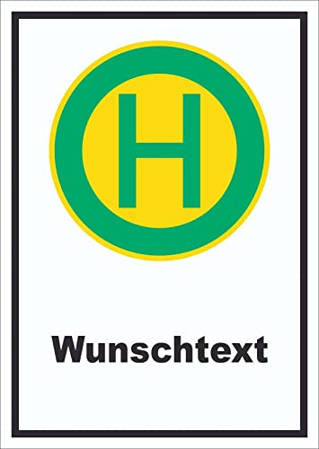 HB-Druck Schild Haltestelle mit Wunschtext hochkant A3 (297x420mm)