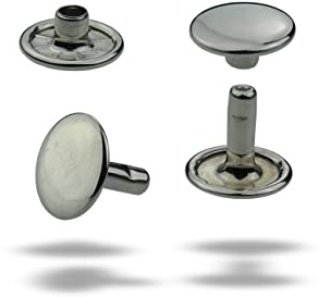 IstaTools Remaches huecos para cuero, doble capuchón de latón, remaches inoxidables para bolsos cinturones de tela (7 x 8 mm, plata, 25)