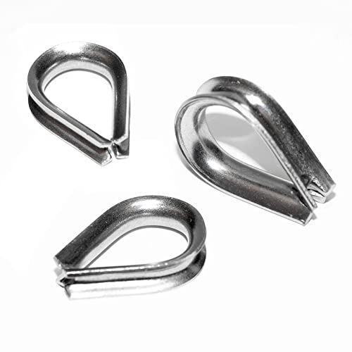 PRIOstahl Kauschen Drahtseilklemme Drahtseilkauschen für Drahtseil - 6 mm x 10 Stück Seilklemme Bügelformklemme Seilklemmen Bügelklemme Stahlseil Deckenbefestigung Seil Windenseil aus Edelstahl V4A