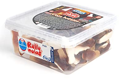 Vidal Golosinas. Rellenolas Botellas Cola. Caramelo de Goma Relleno con Sabor Cola y Doble Textura. Sin Gluten. Envase 75 u (≈ 795 g)