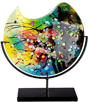 GILDE GLAS art Deko Vase, Mehrfarbig, Höhe 37 cm, 39297