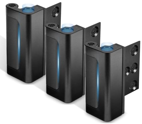 Steinwhale 3Pack Home Security Door Reinforcement Lock, Childproof Safety Door Lock Latch Inside Stopper, Add High Security to Prevent Home Unauthorized Entry, Aluminum Construction Finish Black