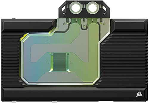 Corsair Hydro X Series XG7 RGB 4080 Founders Edition GPU-Wasserblock - Für NVIDIA® GeForce RTX™ 4080 FE - CNC Vernickeltes Kupfer - 50 Kühlrippen - Inklusive Backplate & ARGB Adapater Kabel - Schwarz