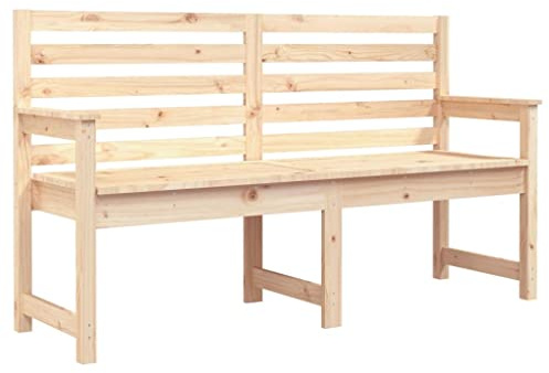 vidaXL Gartenbank, Sitzbank mit Rückenlehne Armlehnen, Parkbank Lattenrost-Sitz, Holzbank Bank für Garten Terrasse, Massivholz Kiefer