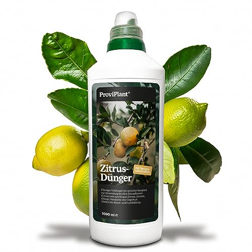 ProviPlant Zitrus Flüssigdünger – Für Zitronen-, Orangen-, Limetten- & Kumquatbäume – 1 Liter Konzentrat für bis zu 200 Liter Gießwasser – Indoor & Outdoor – Made in Germany