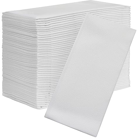 AMERICAN HOMESTEAD Paper Napkins - White Disposable Linen-Like Dinner Napkins - Restaurant-Quality Table Serviettes for Weddings, Parties, and Events - 15.75 x 15.75 - 100 Count