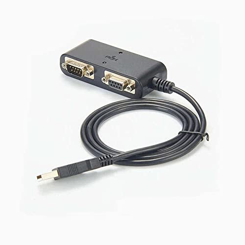 Cable adaptador USB A a doble puerto RS232 serie DB9 macho y hembra 1 metro