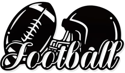nbeads American Football Metall-Wandkunst-Dekor, Wandbehang Im Matten Stil Silhouette Wandkunst Für Zuhause Garten Hotel Büro Wand Festival Dekoration Geschenk, 16.7x30cm