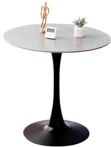 JHAISMAO 28.9 Esstisch Für Restaurant Mitte des Jahrhunderts Marmor Tulpe Stil Rund Esszimmertisch Mit Sockel Für Wohnzimmer Küche Kaffee Büro(Size:80cm,Color:Schwarz)