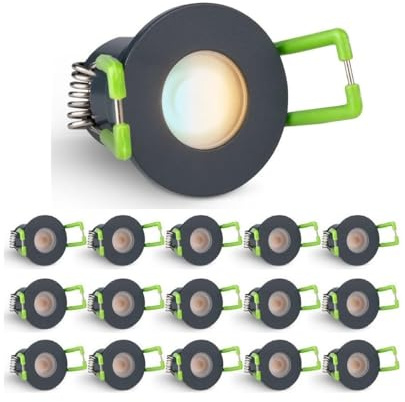 3W Mini LED Spots CCT Farbwechsel Warm-Neutral-Kalt-Weiß , Farbtemperatur einstellbar + Dimmbar über Funk & Wifi, smarthome Einbaustrahler IP65 Schutz für Innen- und Außen (Anthrazit, 16x Minispot)