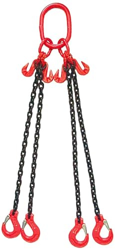Grade 8 3.15 tonne 7mm 4 Leg Adjustable Rigging Lifting Chain Sling With Latch Hooks (4mtr)