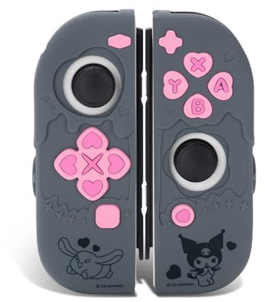 Kuitmor Protective Cover Case for Switch Joy Con Controllers,Silicon Switch Joy Con Controller Skin,Anti-Slip Protective Case for Switch/OLED Joy Con Controller (Black)