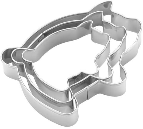 Lpitoy Schweinchen-ausstechformen-Set, 3-teilig, Edelstahl, Metall, Fondant-keksausstecher, Niedliche Tier-gebäck-Sandwich-Obst-ausstechformen Zum Backen