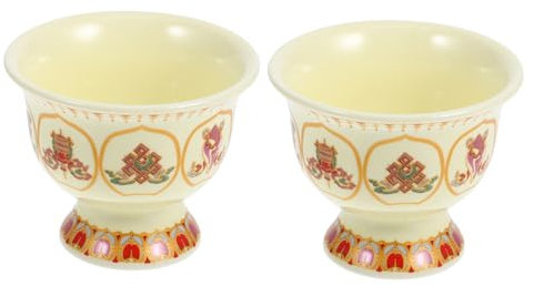 Ciieeo 2stücke Buddhistische Opferschale Tempel-keramikschale Dekorative Schalen Glatte Keramikschale Für Wohndekoration Wasser Angebot Schalen