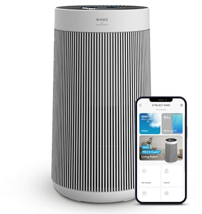 WINIX T800 Luftreiniger Alexa 120m² CADR 390 m³/h Allergiker Raucherzimmer | Alexa, App-Steuerung, Luftqualitätssensor, HEPA-Filter gegen Allergien, Staub, Pollen, Rauch, Tierhaare & Gerüche