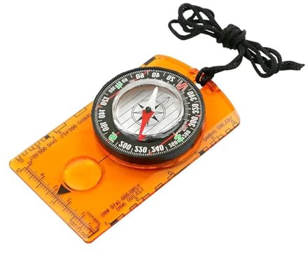 PSDFJAD ZHGUIMING Wasserdichter Orientierungslauf-Kompass for Karte, Grundplatte, Kompass, Outdoor, Wandern, Jagd, Navigation, Camping, Gadget, Überlebensausrüstung(Orange)
