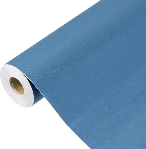 QUARKZMAN 1500 x 40cm Papier Peint Bleu Foncé, Papier Peint Autocollant, Papier Contact Bleu Foncé en Vinyle de Couleur Unie Auto-Adhésif pour Décoration Murale