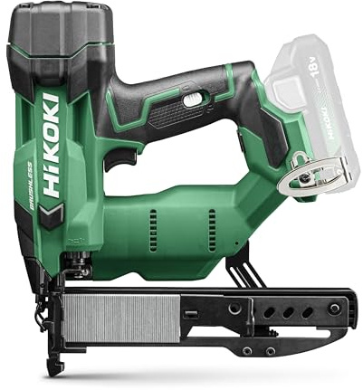 HiKOKI Agrafeuse sans fil - 18 V, 13-40 mm, Li-Ion, lumière LED, réglage de la profondeur sans outil, entraînement à ressort pneumatique, moteur brushless, déclenchement commutable - sans batterie +