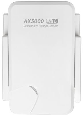 Junterone Repetidor WiFi 6 de 3000 Mbps, Banda Dual, Extensor Inalámbrico de 2,4 G y 5 GHz, para una Mejor Cobertura de Wi-Fi en la Oficina en Casa, Enchufe UE