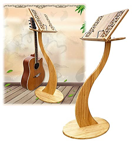 Orchesterpult aus Holz - Gitarre Violine Notenständer Retro Design 340° Flip Abnehmbare S-Halterung Stabil & Langlebig zum Lesen, Display & Schreibtisch - Perfekt für Musiker