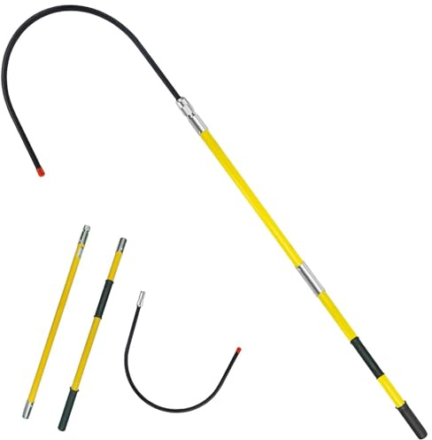 Rescue Hook with 18 inch Opening, High Voltage Insulated Rescue Hook Epoxy Resin Telescopic 10kv35kv, 7.6-Foot Anti-Electrocution Rescue Hook 380V for Fire High Voltage Electrician, Safety Yellow