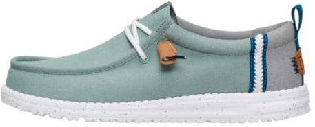 HEYDUDE Wally Craft Linen Iceberg Green/Moon Grey Size 13, Men’s Shoes, Slip-on Loafers, Comfortable & Light-Weight