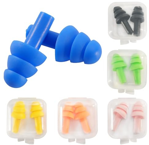 Tapones Oídos Dormir, 6 Pares Tapones Oídos Silicona, Reutilizables, Tapones Antirruido para Dormir, Cancelación de Ruido, Tapones Oído con Caja de Almacenamiento