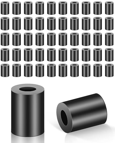 Jeboler Distanzhülsen M8×14×15mm, 50Stk ABS Abstandshalter Kunststoff Runde | Distanzscheiben Schwarz Nylon Unterlegscheiben Isolierung Abstandshülsen ohne Gewinde Säulen Distanzhülse für Schrauben