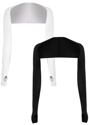 2 Pack Cooling Shawl Arm Sleeves for Women, UPF 50+ UV Protection Sun Sleeves with Finger Hole, Ice Polyester Breathable Sun Shawl for Golf, Driving, Cycling & Outdoor Sports