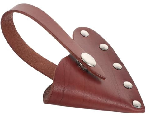 Lurrose Outdoor Leather Cover Protective Head Portable Snap Closure for Bushcraft and Camping Durable Design for Enhanced Safety