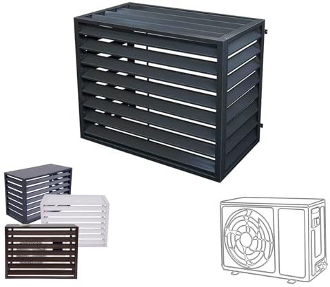 Pxkmouy 100*70*50cm cubre aire acondicionado exterior funda aire acondicionado cubre protector Exterior Para Aire Acondicionado Cubierta Rejilla Exterior De Aluminio Soporte Resistente a la intemperie