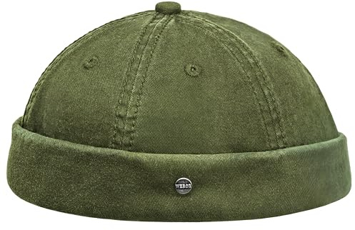 WEROR Dockercap pour hommes – Bonnet Docker, Bonnet de pêcheur, Bonnet de marin - Chapeau en coton - WEROR-451.1, Olive, taille unique