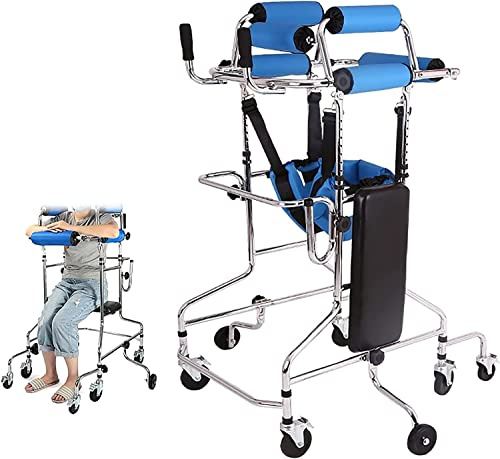 Gehbock für Senioren Stabil Rollator Gehgestelle Stehhilfe für Behinderte, 6/8 Rad mit Sitz, höhenverstellbar für Senioren, Kinder mit Zerebralparese, Hemiplegie, Schlaganfallrehabilitation
