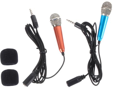 SOIMISS 2 Stück Kleiner Mikrofon aus Metall Kompakt und Handlich Mikrofon für Live und Video Blogging Bequem zu Halten
