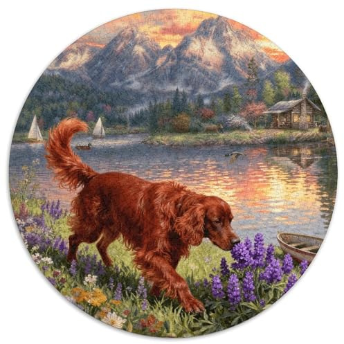 Puzzle Setter Irlandais 1000 Pièces pour Adultes Et Enfants, Jeu-éduChatif, Casse-tête Buisson Fleuri au Bord du Lac, DéCoration, Cadeau Anniversaire 1000pcs (67.5x67.5cm)