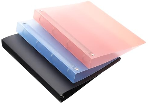 Cabilock 3 Stück D ring Ordner Ordner Transparent Schwarz Blau Rot Wiederverwendbare Sammelmappe Leicht und Praktisch Für Dokumenten Prüfungsordner