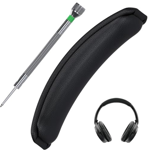 DEFIYEAR Stirnband Ersatz für Bose QuietComfort 35, 35 II, 45 (QC35 QC35 II QC45) Kopfhörer, Protein PU Kopfbandpolster, Headset Kopfkissen-Abdeckung Reparaturtei, für Bose Quiet Comfort 35 Polster