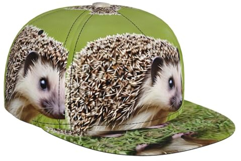 WZYWHJ Casquette de baseball élégante à bord plat motif hérisson à pois évacuant l'humidité et respirante, adaptée pour un usage quotidien, le sport et les voyages, noir