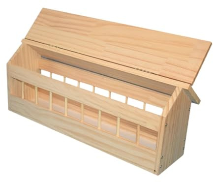 perfk Comedero para Palomas, Cuenco para pájaros, Suministros para Aves de jardín, dispensador de Comida de Madera para Pollos, codornices, y, M