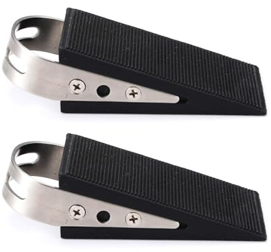 2 Stück Türstopper, Türkeil aus Gummi mit Edelstahl-Griff, rutschfester und kratzfester Türhalter, schützt vor Zugluft und Fingerklemmen, ideal für Haushalt, Hotel, Studio