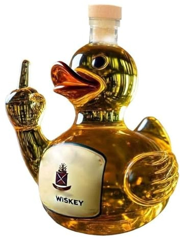 300ML Weindekanter Dekanter Whiskey Karaffe Statue - 3D Mittelfinger Ente Whisky Dekanter, Für Entenliebhaber, Wohndekoration Geschenk, Einzigartiger Entenglas Weinflaschen Dekanters(#2)