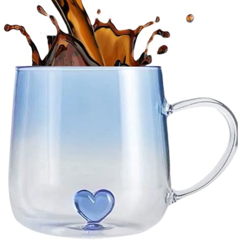 Glas Kaffemuggar Burk Med 3D Hjärtagradient