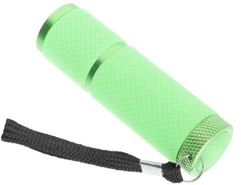 Linterna LED 9led de Luz Púrpura para Uñas Color Verde | Goma y Aleación de Aluminio, Detector True y Money, 3 Pilas Aaa No Incluidas