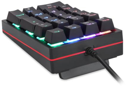 Tastierino numerico Motospeed K24 con retroilluminazione RGB per PC Notebook Dispositivo compatibile con interruttore rosso blu