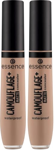 essence CAMOUFLAGE+ MATTE concealer, Nr. 130, Nude, langanhaltend, mattierend, abdeckend, matt, vegan, ölfrei, ohne Parabene, ohne Mikroplastikpartikel, 2er Pack (8ml)