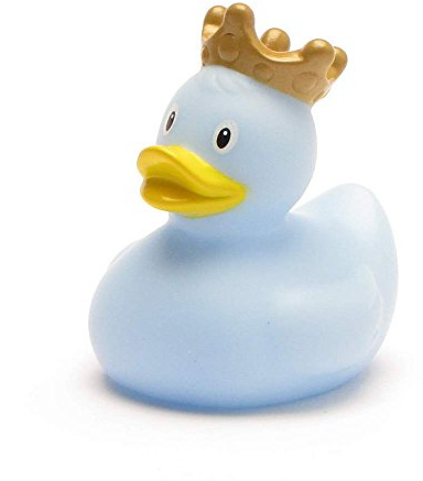 Mini-Quietscheente König blau I Badeente I L: 4,5 cm