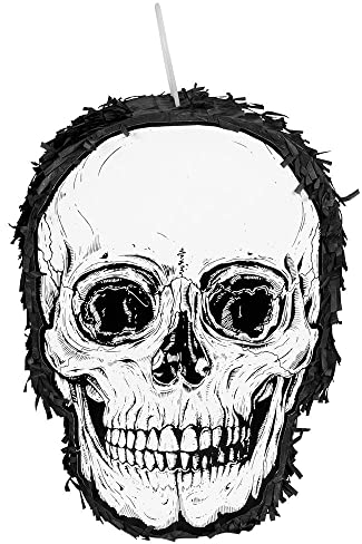 Boland 74121 - Pinata tête de mort, taille 25 x 35 cm, décoration à suspendre, Dia de los Muertos, décoration pour Halloween, fête à thème, anniversaire et carnaval